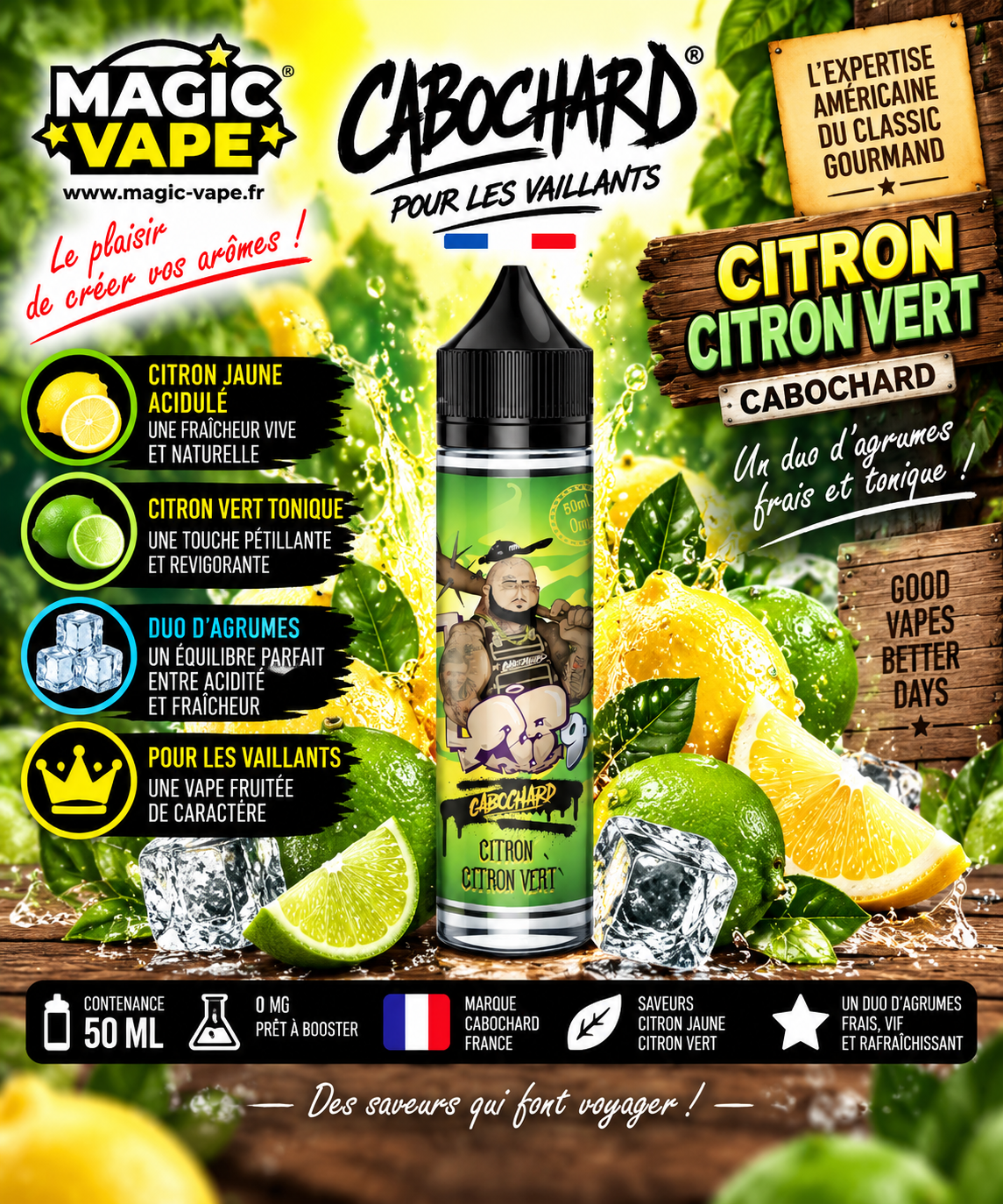 cabochard citron citron vert 50ml – e-liquide citron frais Cabochard