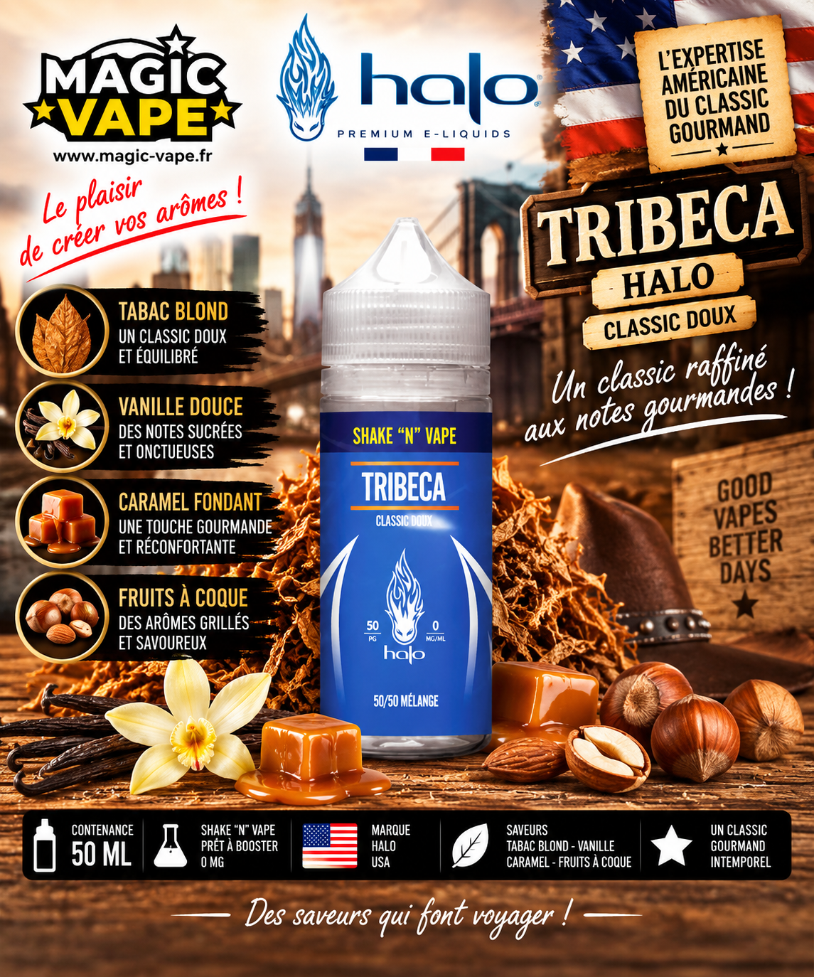 Tribeca Halo 50 ml – Tabac Blond, Vanille & Caramel