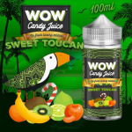Sweet Toucan Wow Candy Juice Concentré 30ml No Fresh. Du Kiwi, des Abricots et acidulé par le Citron Vert, un Bonbon bien sucré de la maison Wow Candy Juice. Fiole de 30ml Dosage 12%