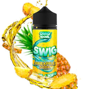 Swig Pineapple Soda 100ml Le soda ananas fresh qui va vous rafraîchir tout l'été, légèrement pétillant. 30PG/70VG Fiole 120ml avec 100ml de e-liquide Produit Royaume-Unis