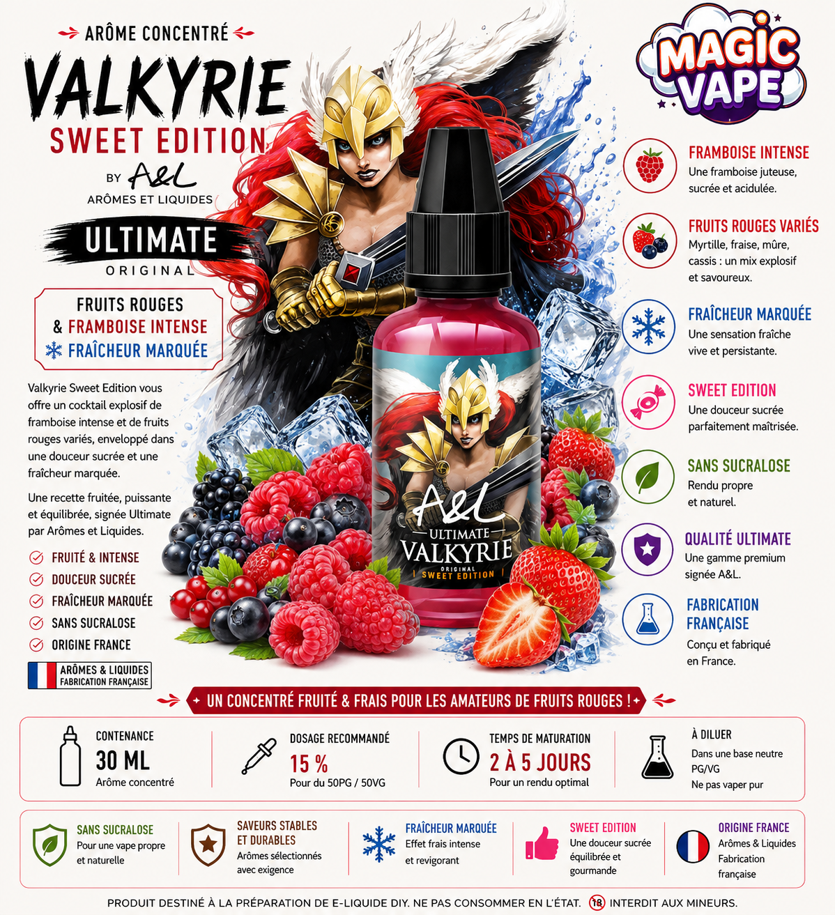 Valkyrie Sweet Edition 30ml Arômes et Liquides framboise fruits rouges