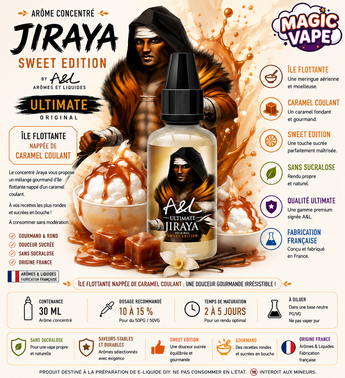 Jiraya Sweet Edition 30ml Arômes et Liquides concentré mangue crème vanille