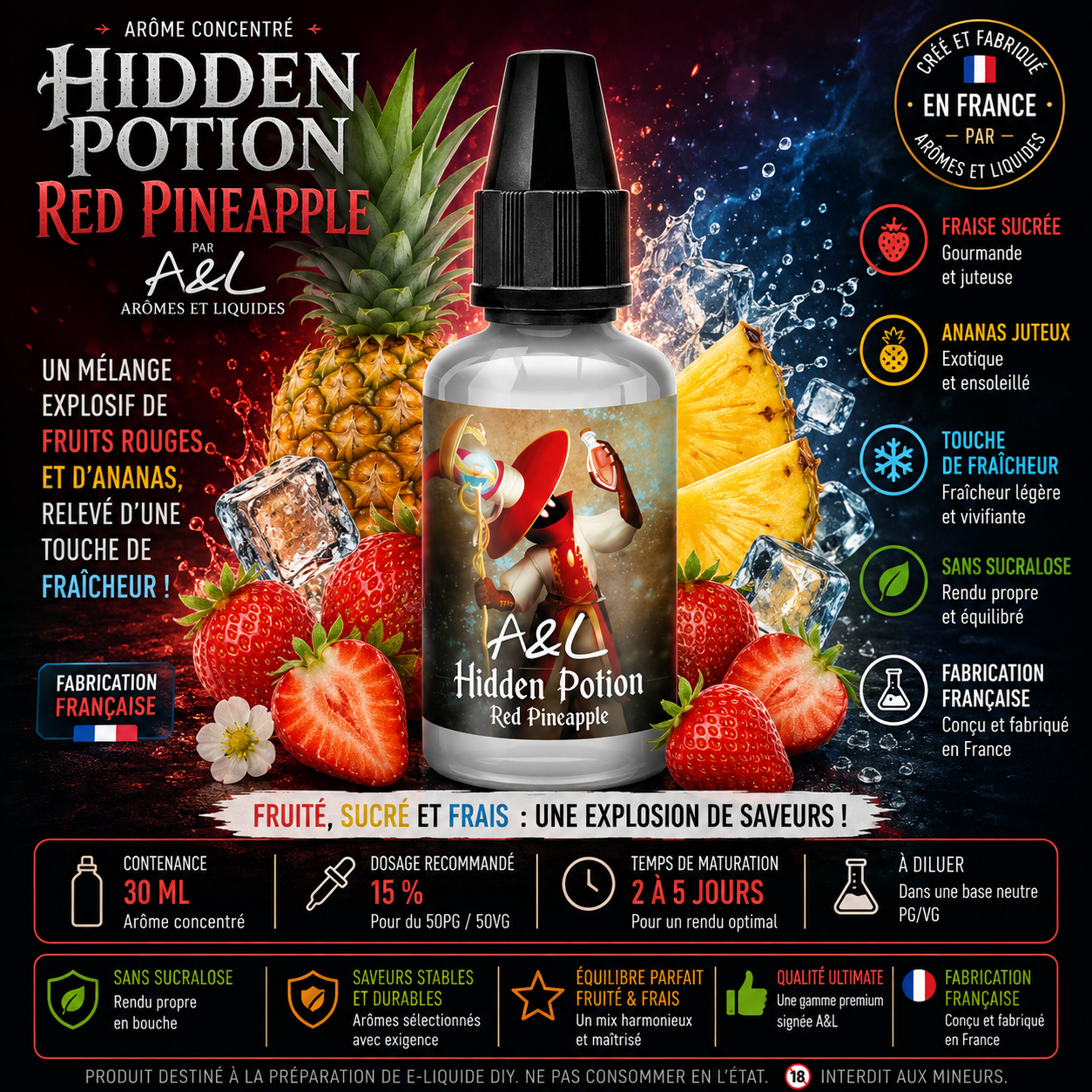 Red Pineapple Hidden Potion 30ml Arômes et Liquides