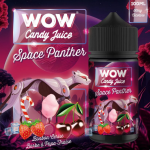 Space Panther 100ml Wow Candy Juice Un mélange unique et frais de Barbe à Papa à la Fraise et d'un Bonbon à la Cerise. Sans sucralose 100ml surboosté 60VG/40PG