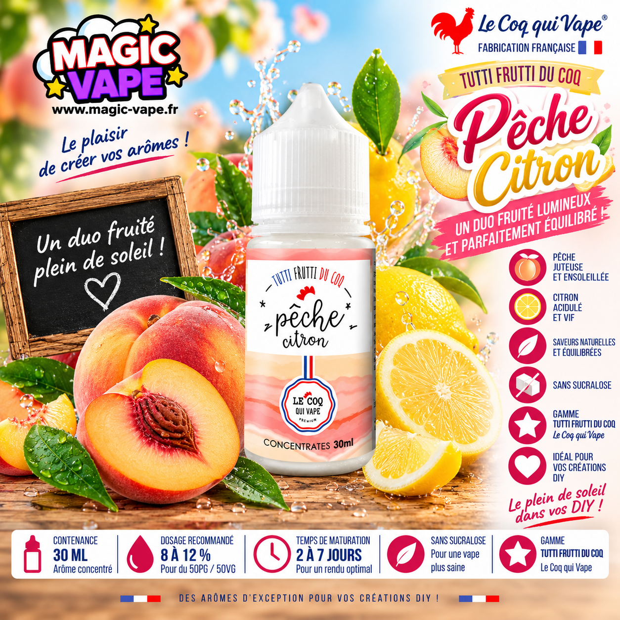 arome peche citron 30ml