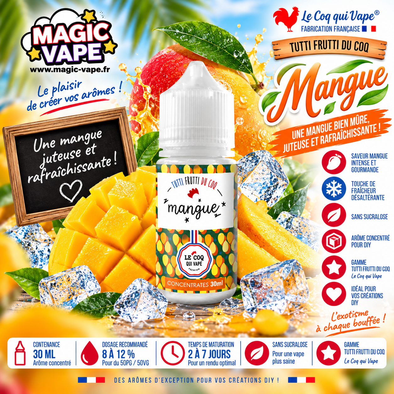 Arome Mangue 30ml Tutti Frutti Le Coq Qui Vape