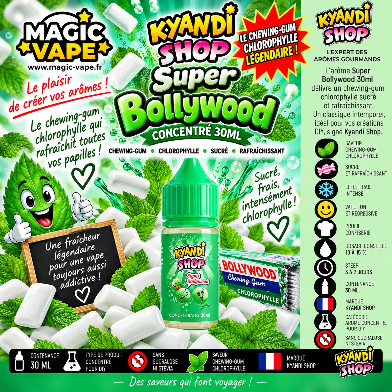 arome super bollywood 30ml chewing gum chlorophylle kyandi shop
