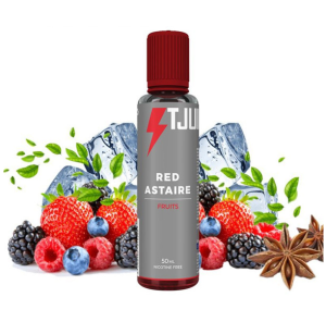 Red Astair 50ml TJuice Dégustez un délicieux mélange de Fruits Rouges et Menthe légèrement anisé. Produit Anglais 30 Pg / 70 Vg Fiole de 70ml avec 50ml de E-liquide