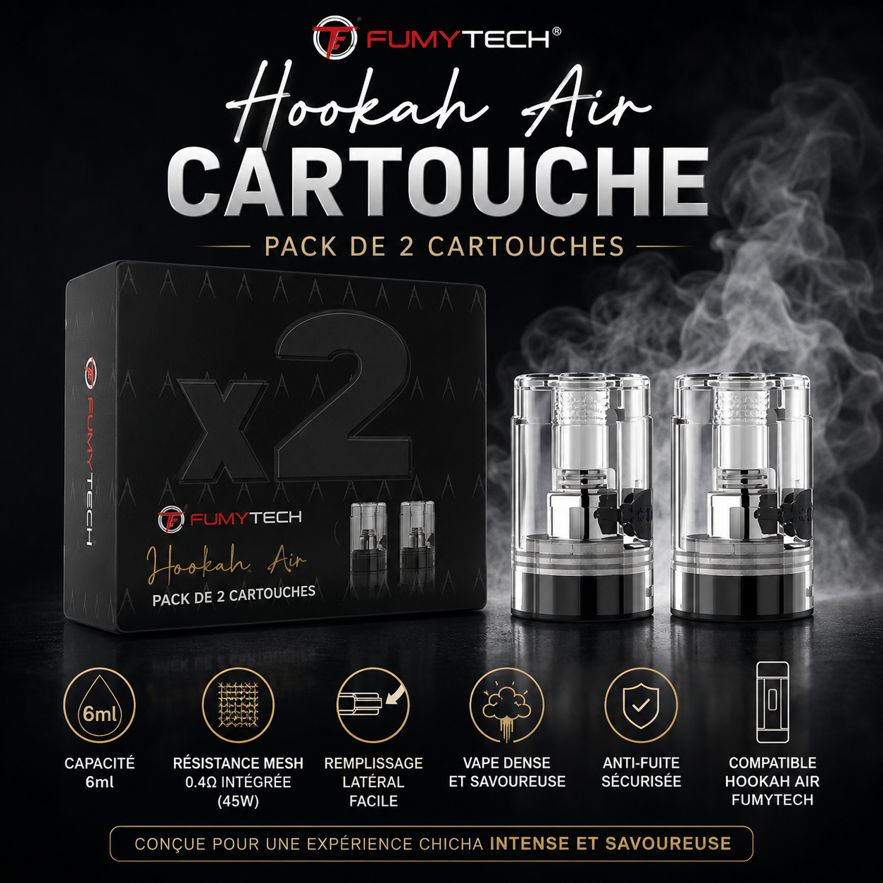 Cartouche Hookah Air 6 Ml (2 Pcs) – Fumytech