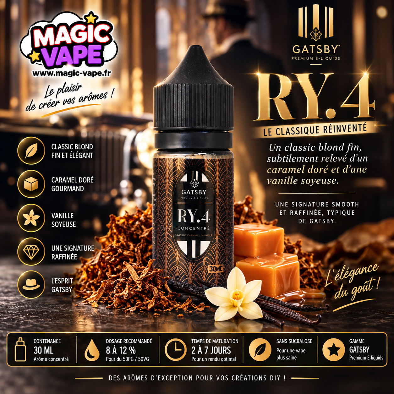concentre ry4 30ml gatsby classic caramel vanille