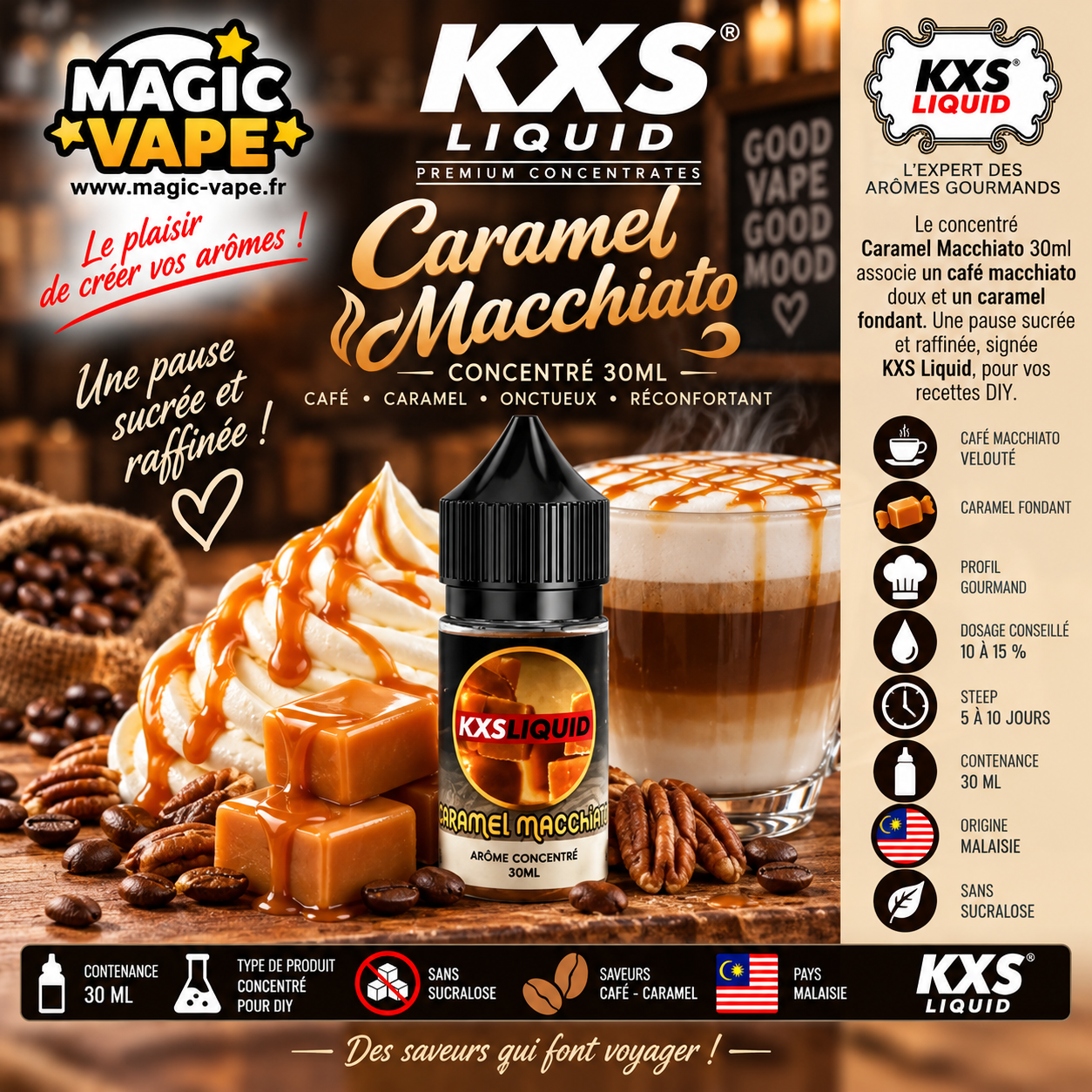 Caramel Macchiato 30ml KXS Liquid concentré café caramel