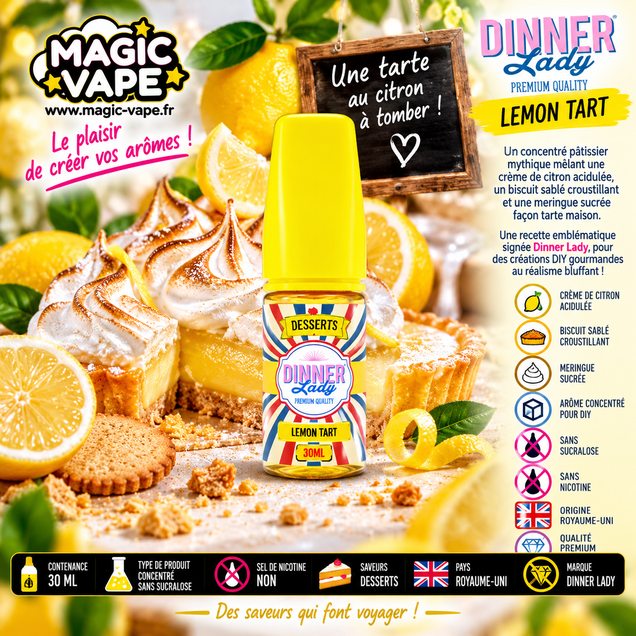 Concentré Lemon Tart 30ml Dinner Lady tarte citron meringuée