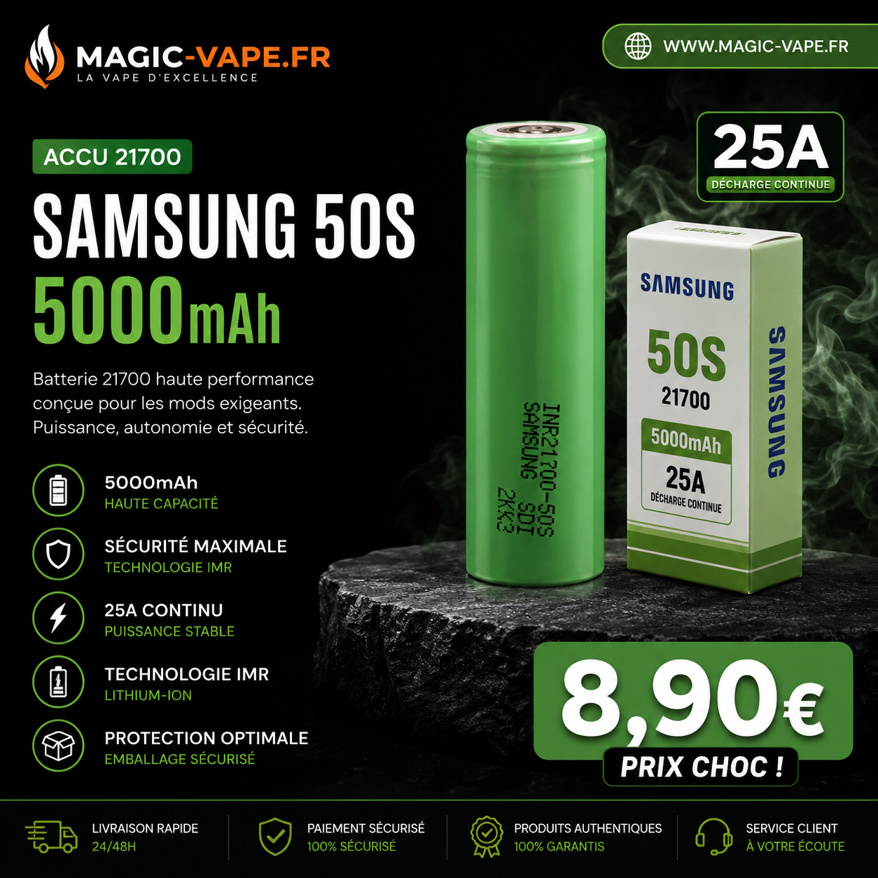 accu 21700 samsung 50s