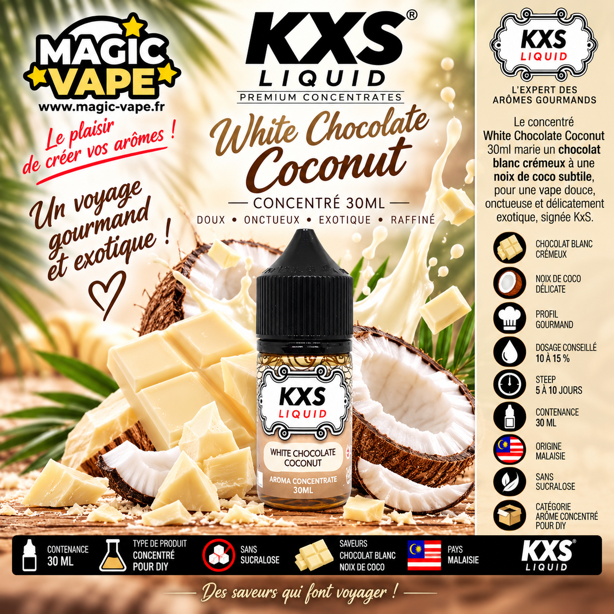 Concentre White Chocolate Coconut 30ml KxS chocolat blanc coco