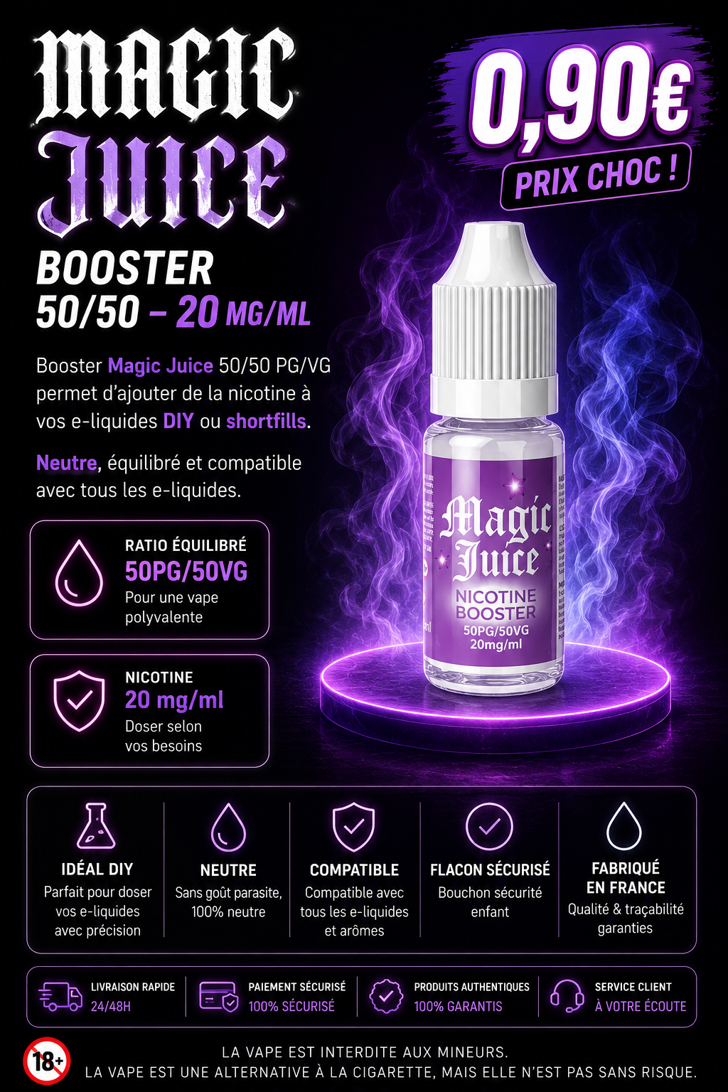 booster nicotine 50/50 Magic Juice 20 mg/ml