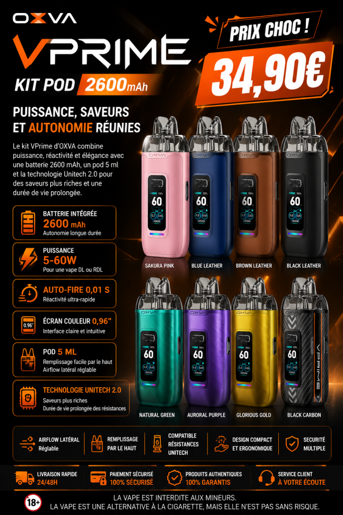 Kit VPrime vs Kit VPrime 2 OXVA : quelles sont les vraies différences ? 4 vprime 2600mah