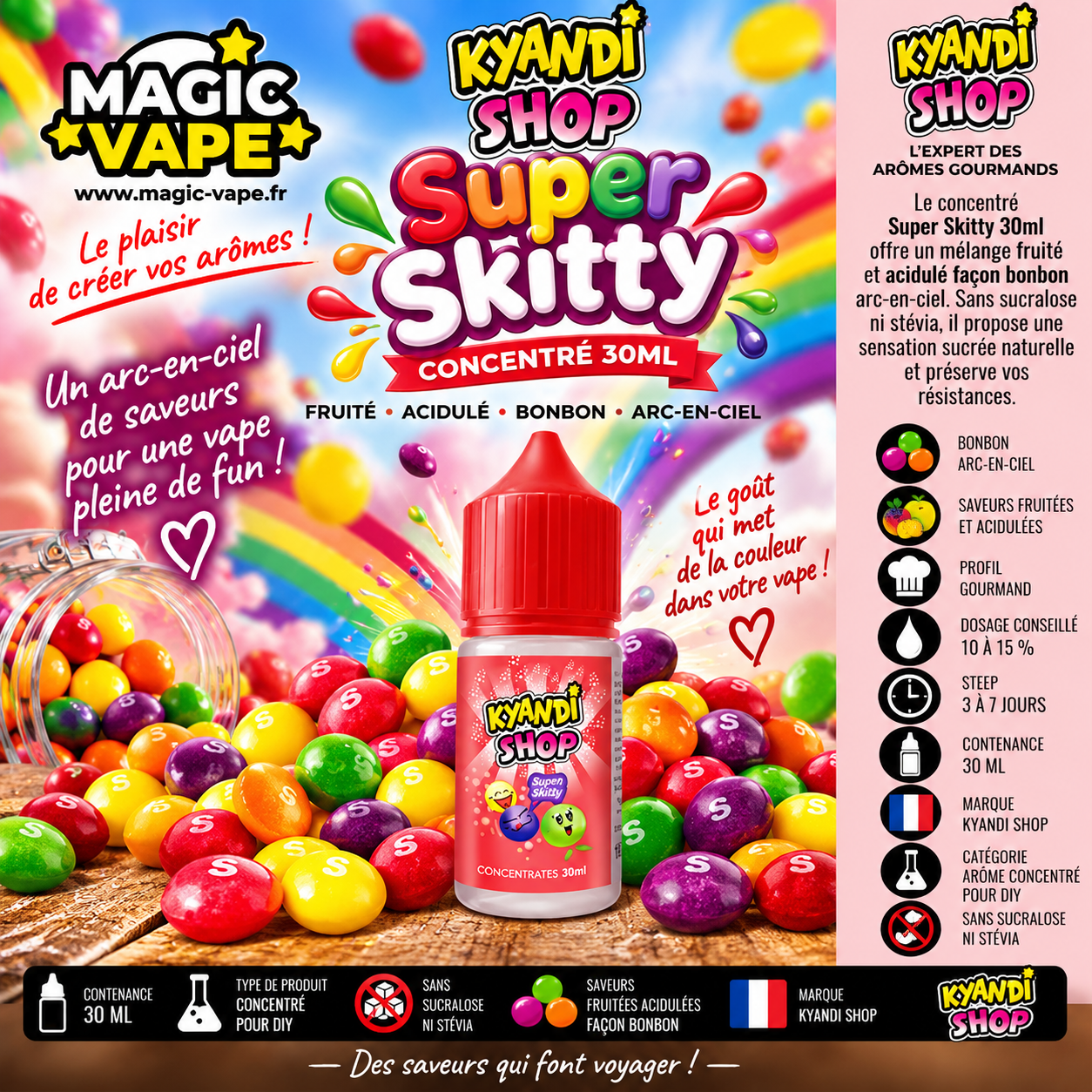 Super Skitty Kyandi Shop 30 ml concentré bonbon fruité acidulé