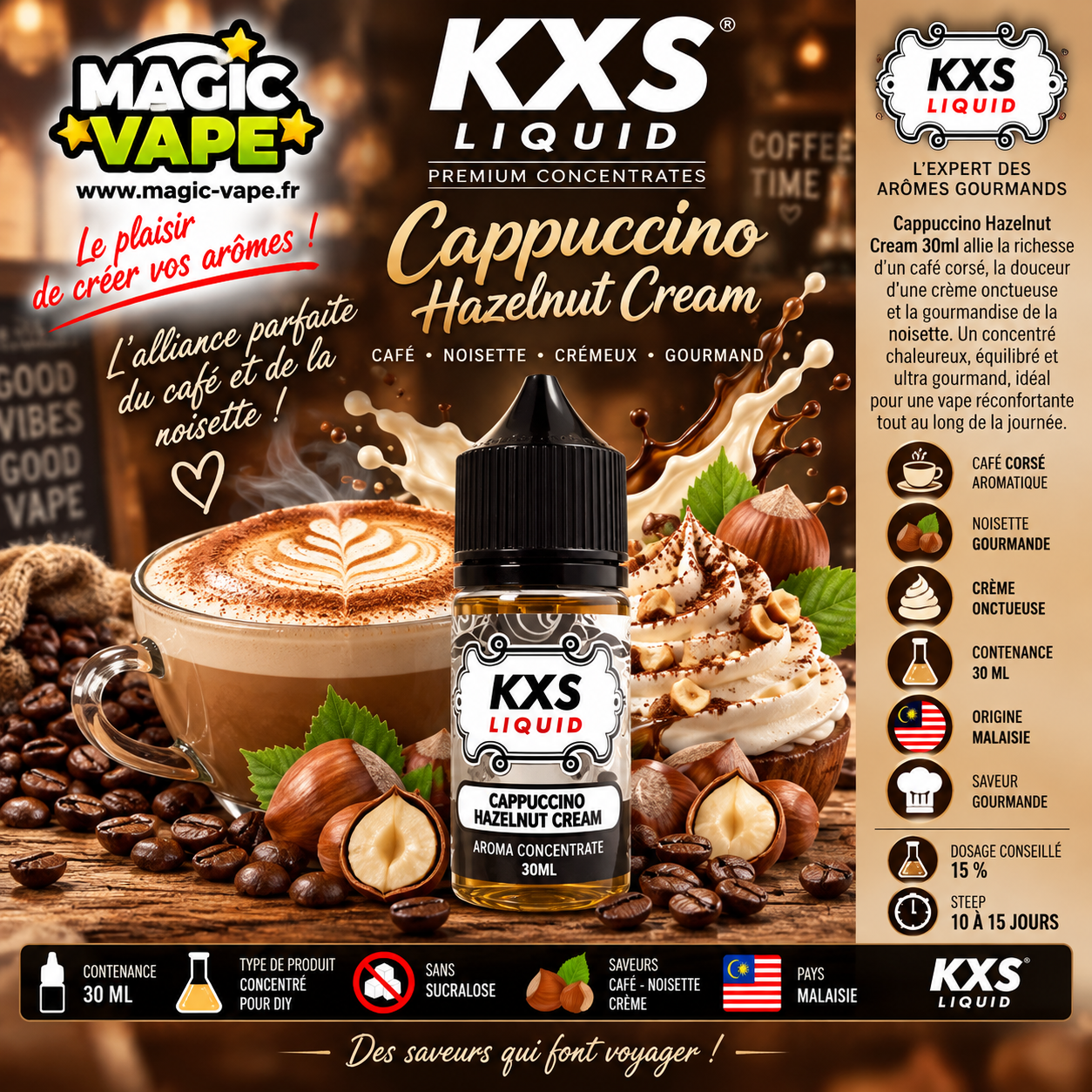 cappuccino hazelnut cream 30ml