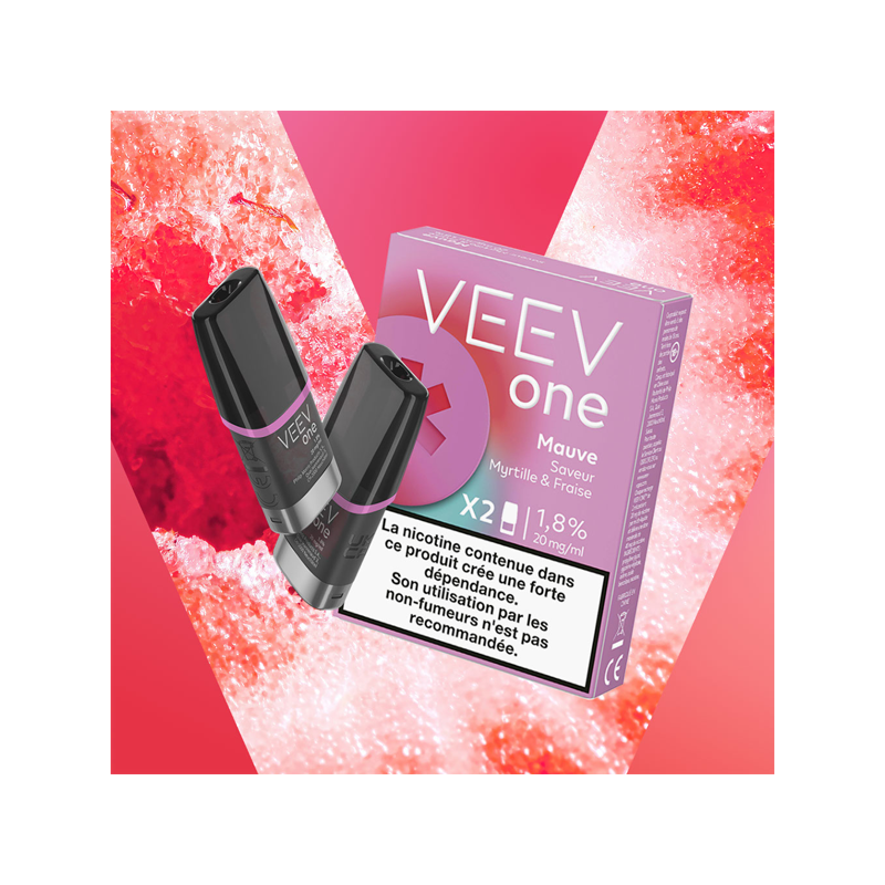 Paquet de 2 Pods pré-remplis Veev One Mauve – Veev 1 pods veev one mauve myrtille fraise pack de 2