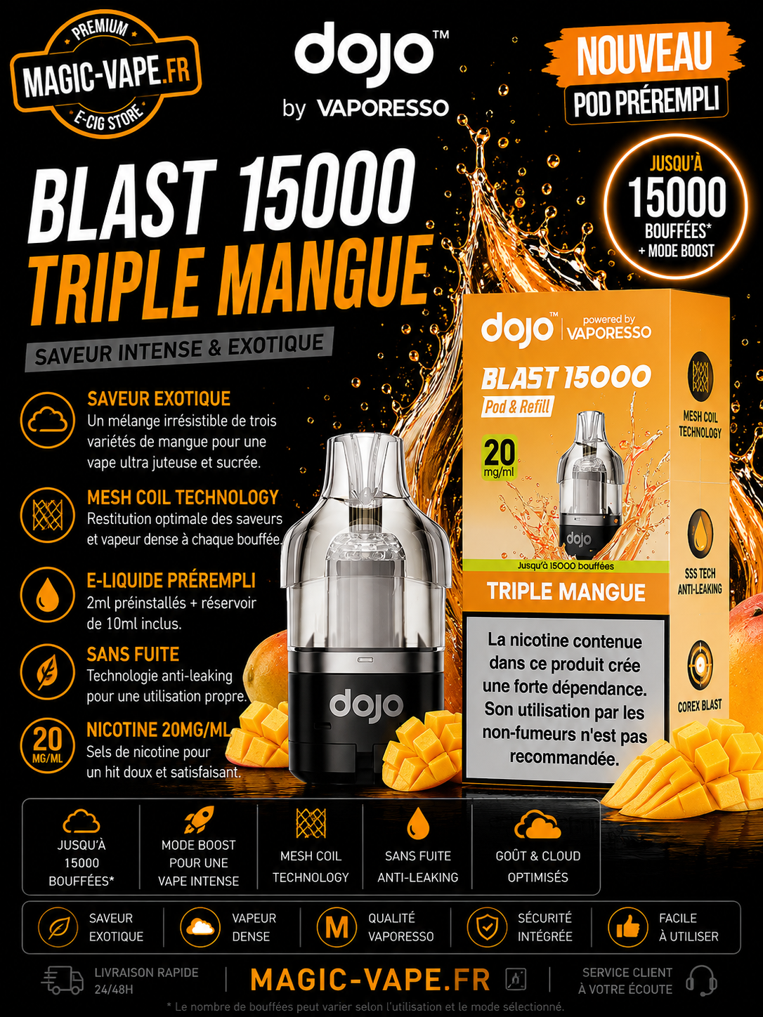 pod dojo blast 15k triple mangue