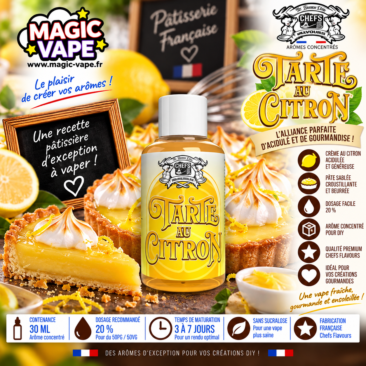 Concentré Tarte au Citron 30ml Chefs Flavours
