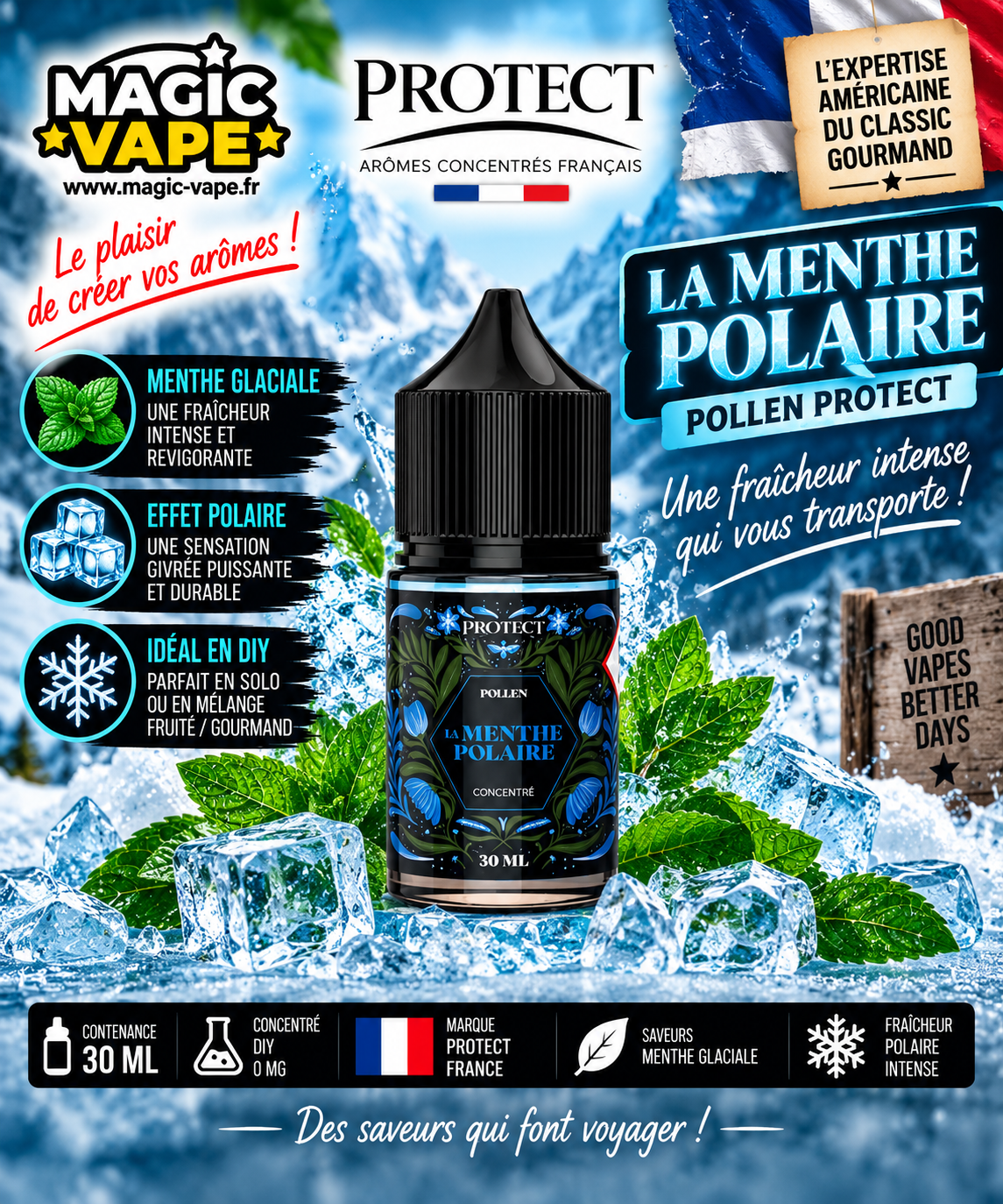 La Menthe Polaire Pollen Protect 30 ml concentré menthe glaciale