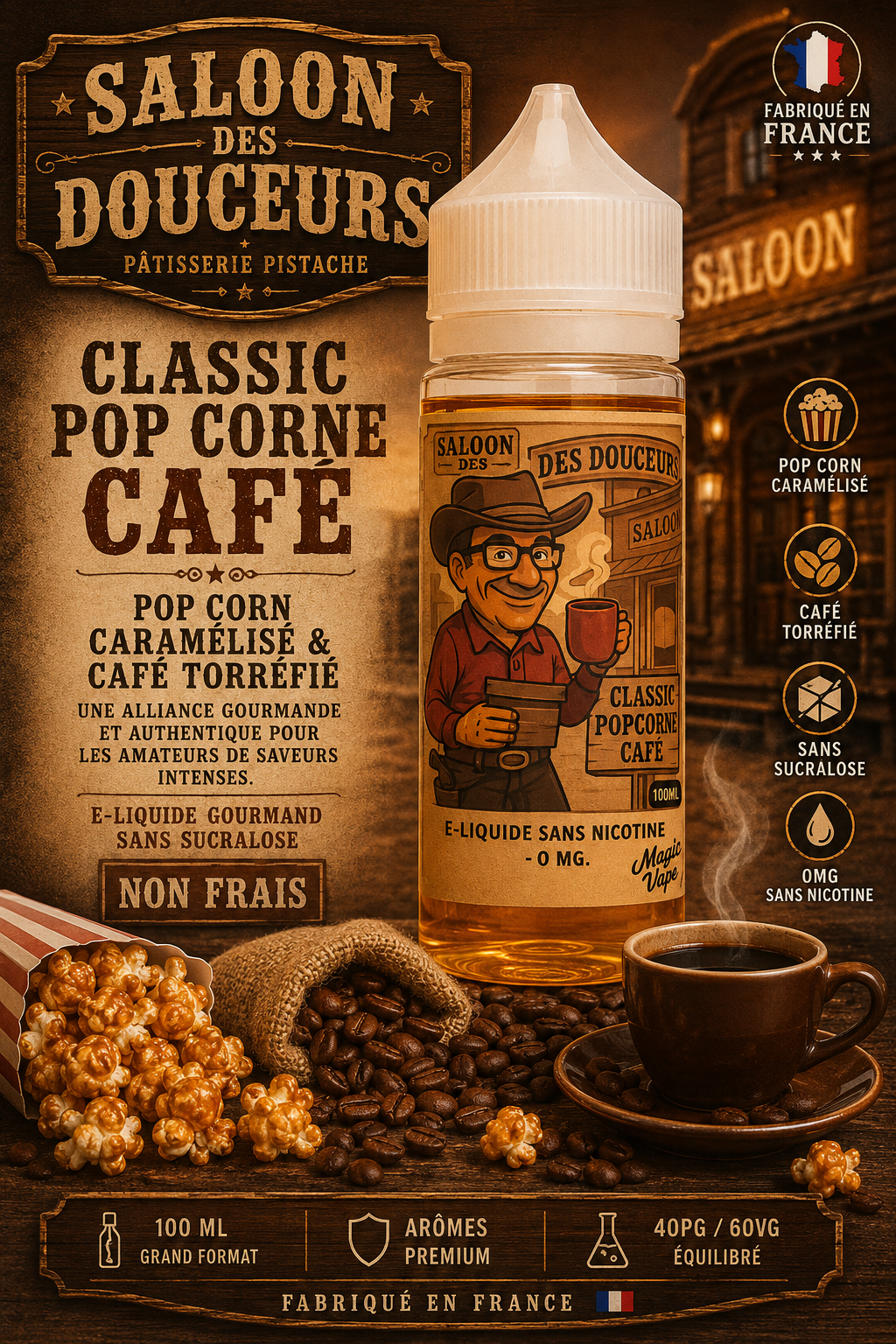 classic pop corne café 100ml saloon des douceurs