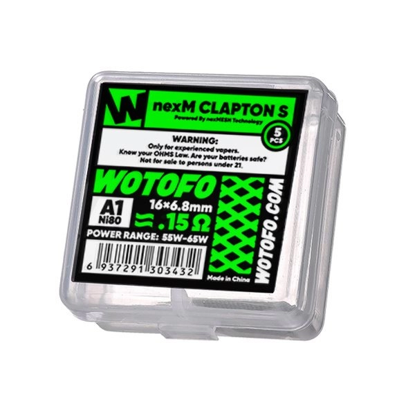 Wotofo NexMesh Clapton S 0.15Ω – 5 pièces 2 resistances nexmesh clapton s 5pcs wotofo 2