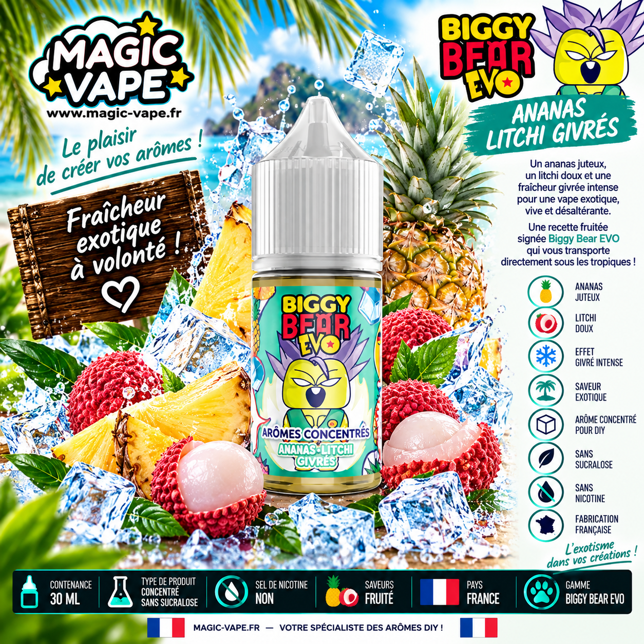concentre ananas litchi givres 30ml