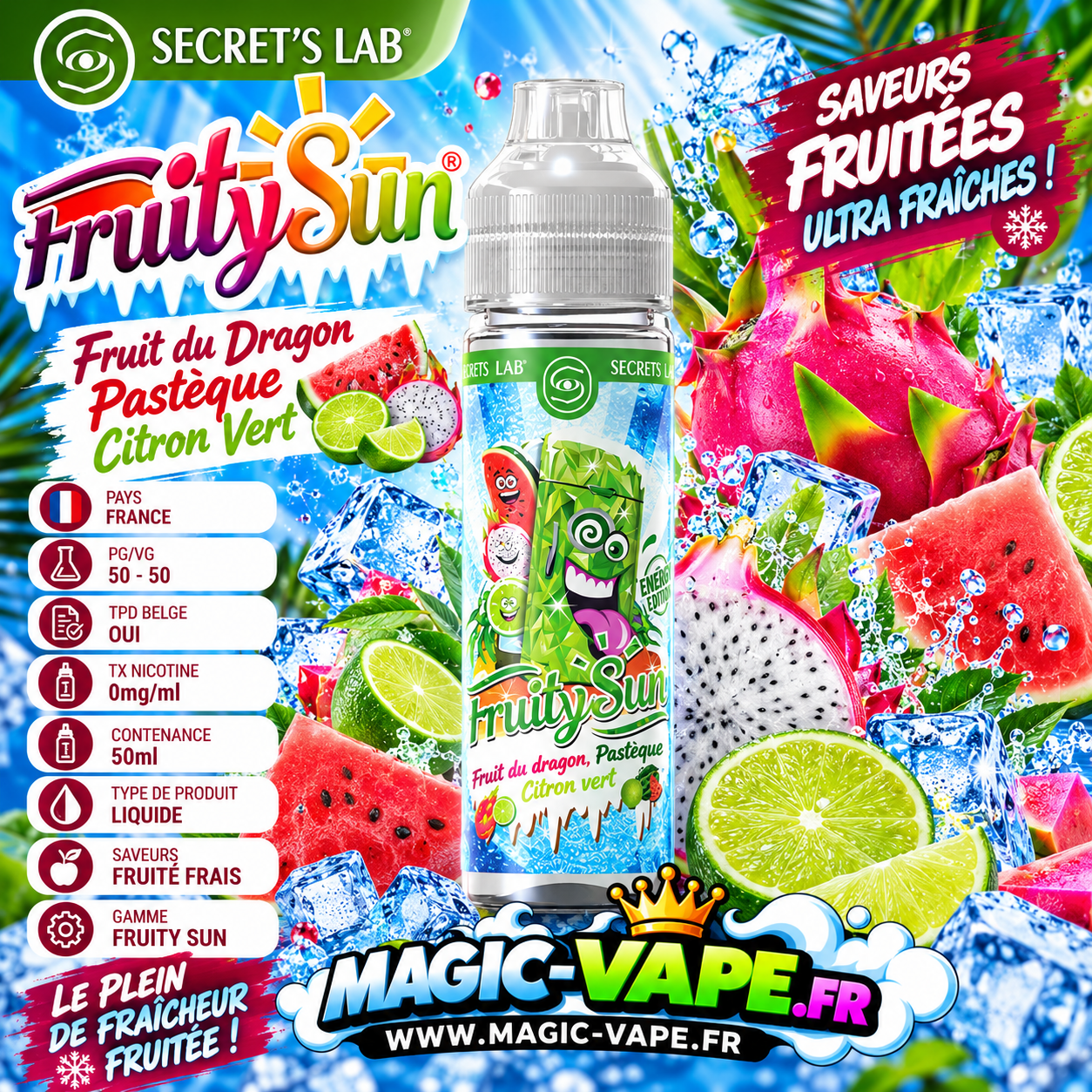 fruit du dragon pasteque citron vert 50ml