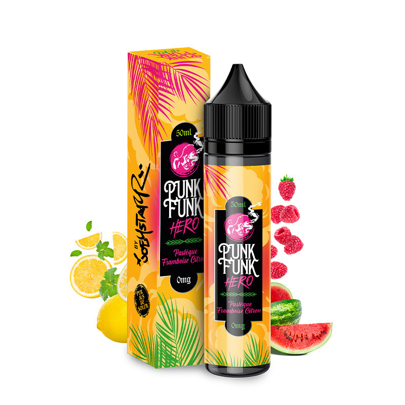 Pastèque Framboise Citron 50ml – Punk Funk Hero – 0mg 1 pasteque framboise citron 50ml punk funk hero