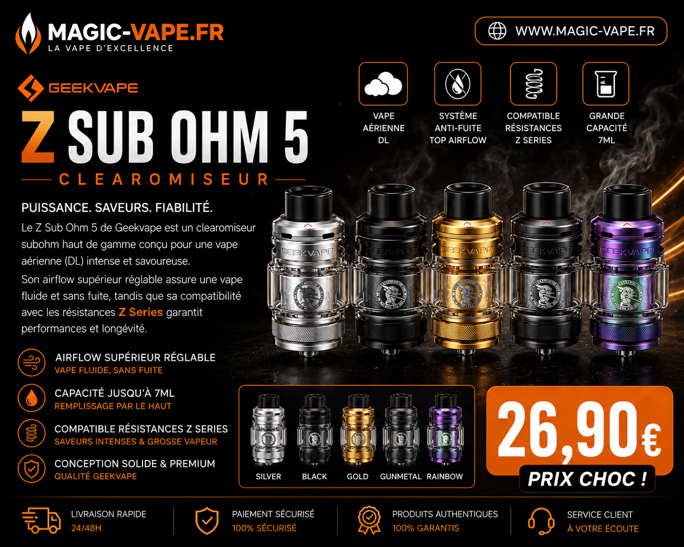 clearomiseur z sub ohm 5 geekvape
