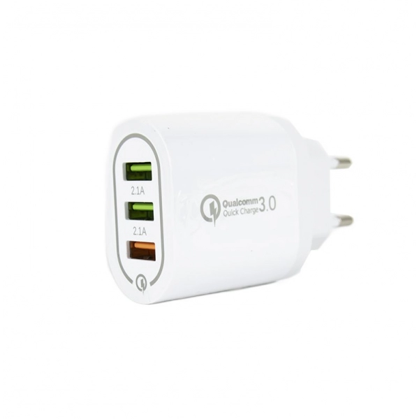 Adaptateur Secteur/USB 3 port 2,1A 5V Fast Charge 3.0 – BK373 (Noir) 3 adaptateur secteur usb 3 port 2 1a 5v fast charge 3 0 noir