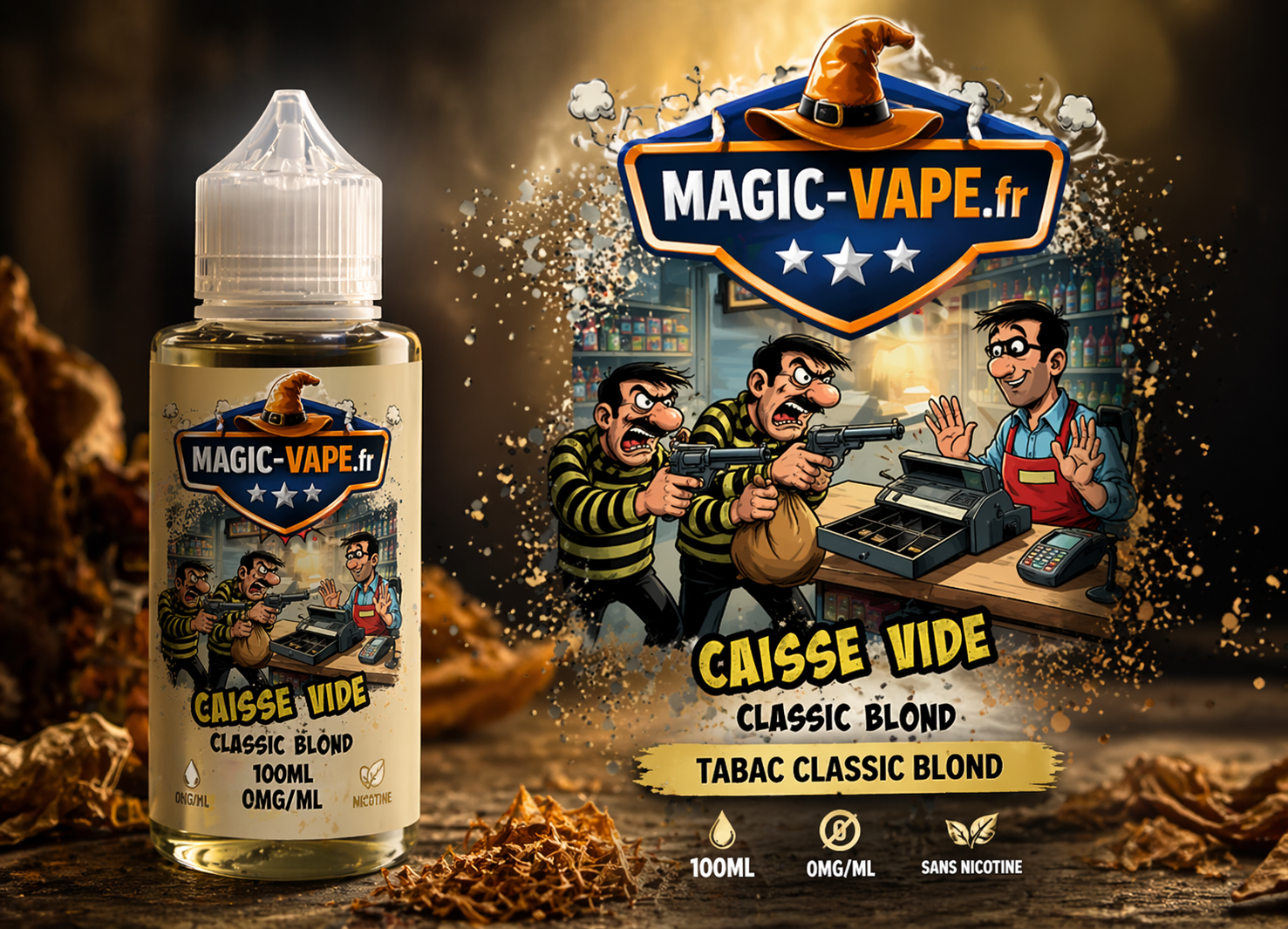 eliquide caisse vide 100 ml tabac classic blond france magic vape