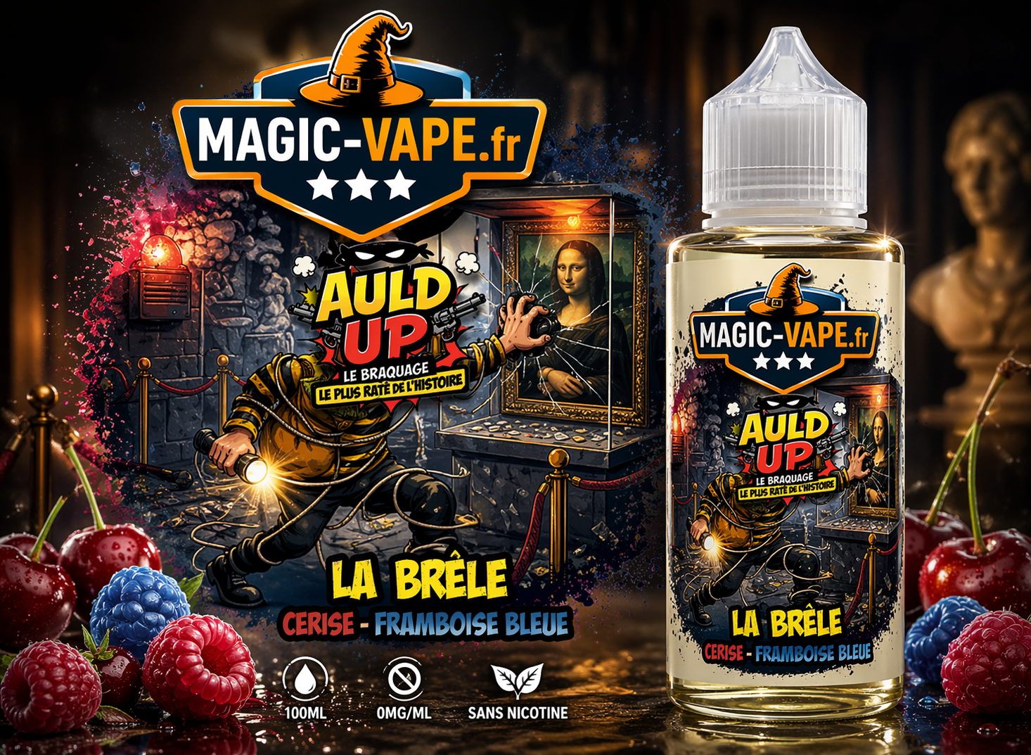 La Brêle 100ml e-liquide français Magic Vape goût cerise et framboise bleue en 50 PG 50 VG