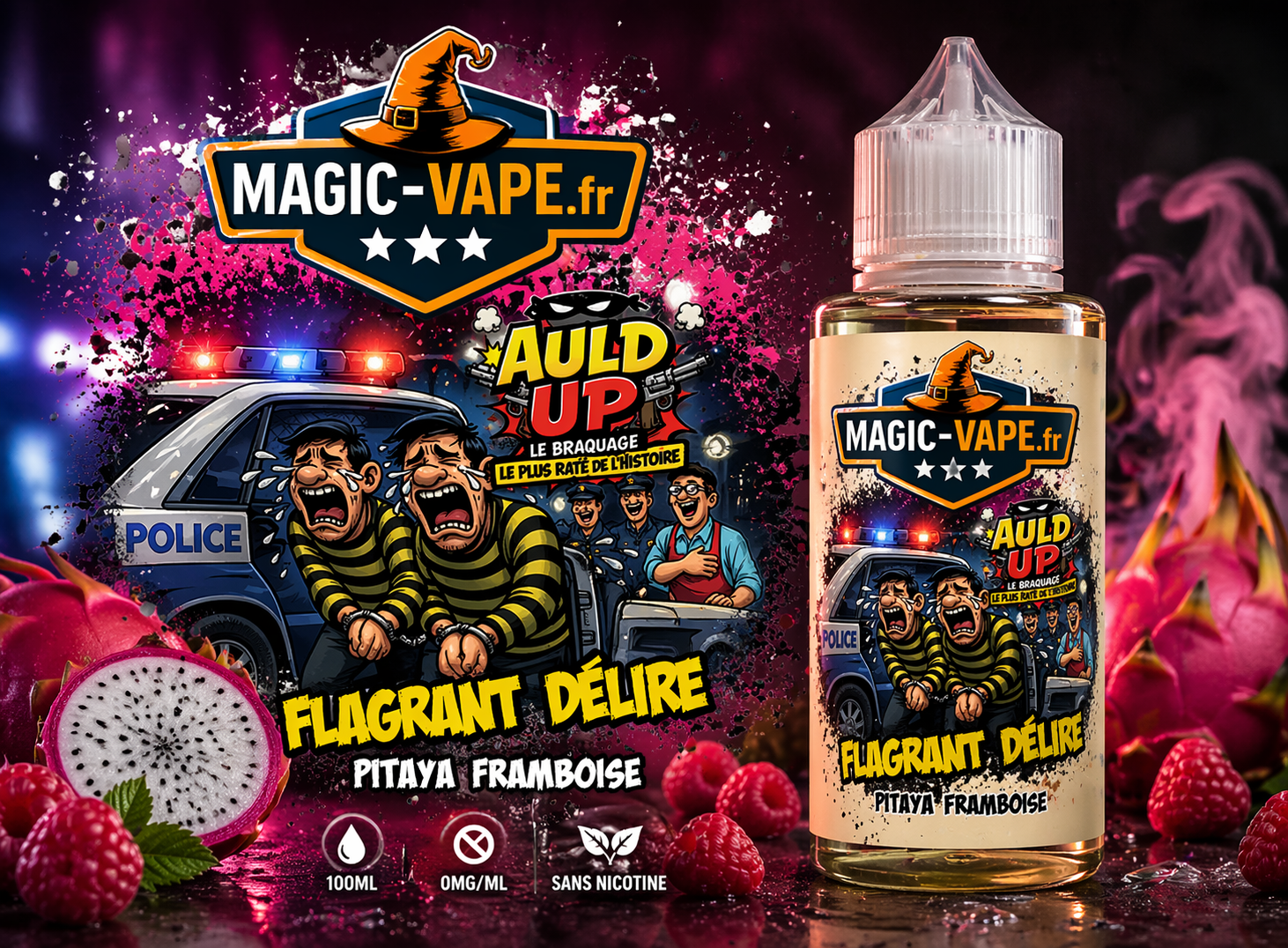 eliquide flagrant delire 100 ml pitaya framboise france magic vape