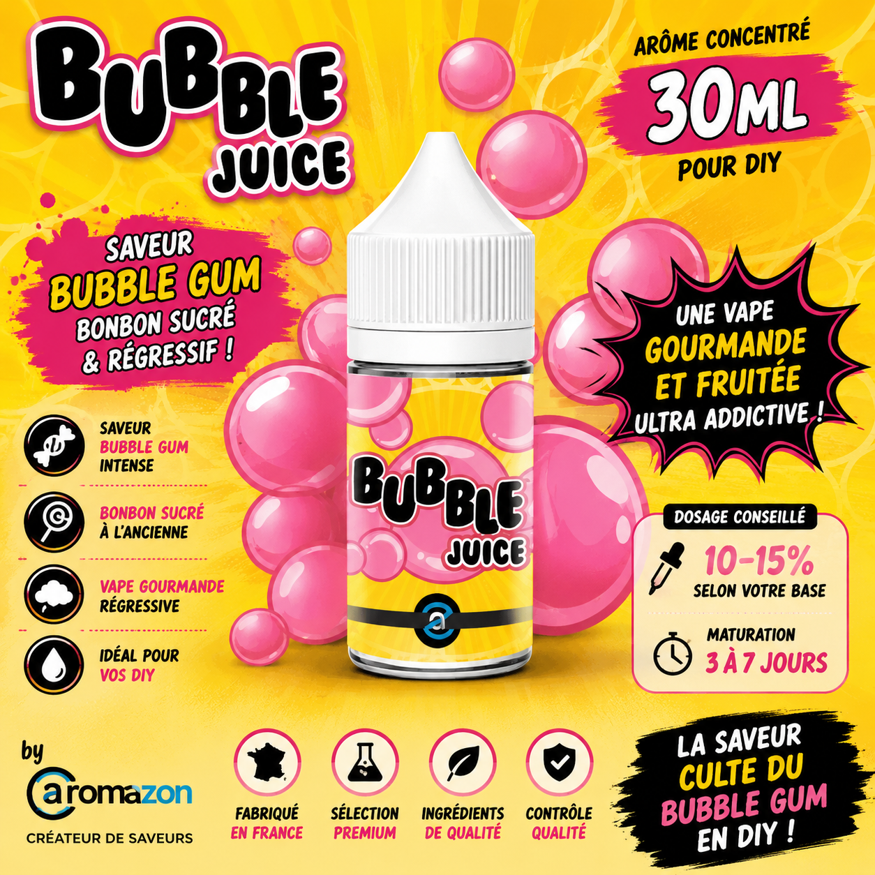 bubble juice concentré 30ml aromazon arôme diy bubble gum bonbon
