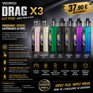 Kit Pod Drag X3 avec PnP-X DTL – Voopoo