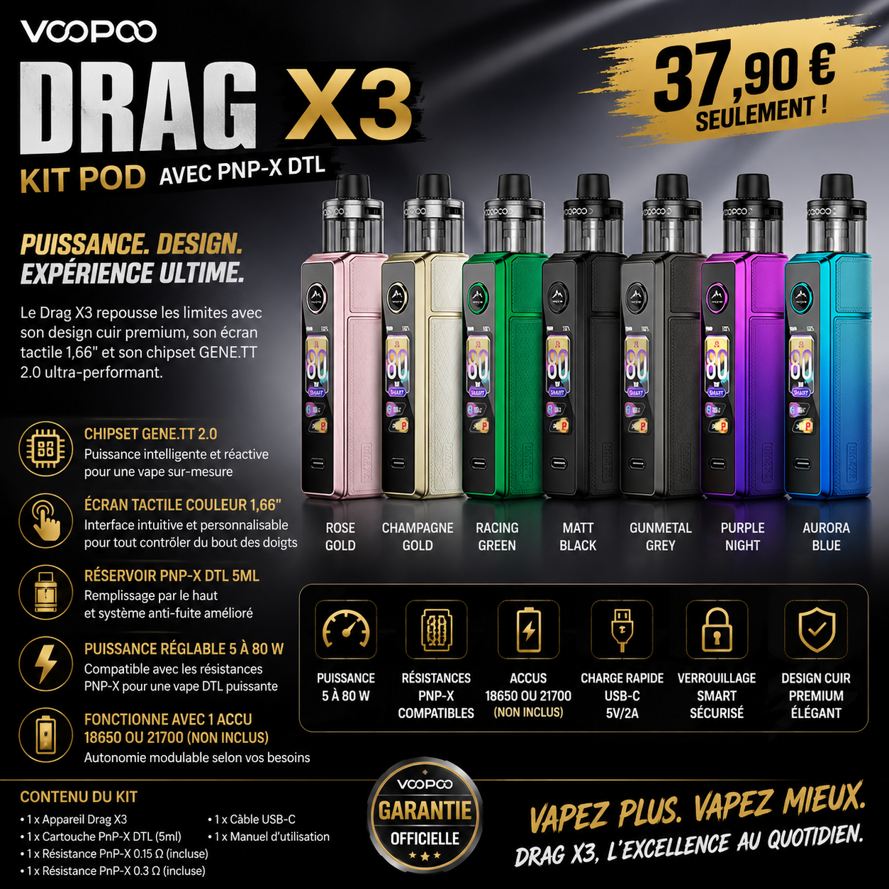 kit pod drag x3 voopoo
