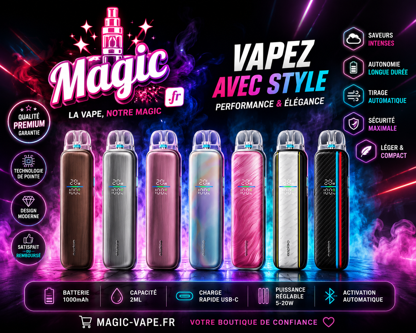 kit pod pixo max 2600mah aspire pod cigarette electronique