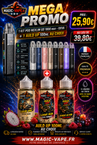 Mega Promo 1 Kit Pod Nexlim Go 1800 Mah Oxva + 1 Auld Up 100ml Au Choix