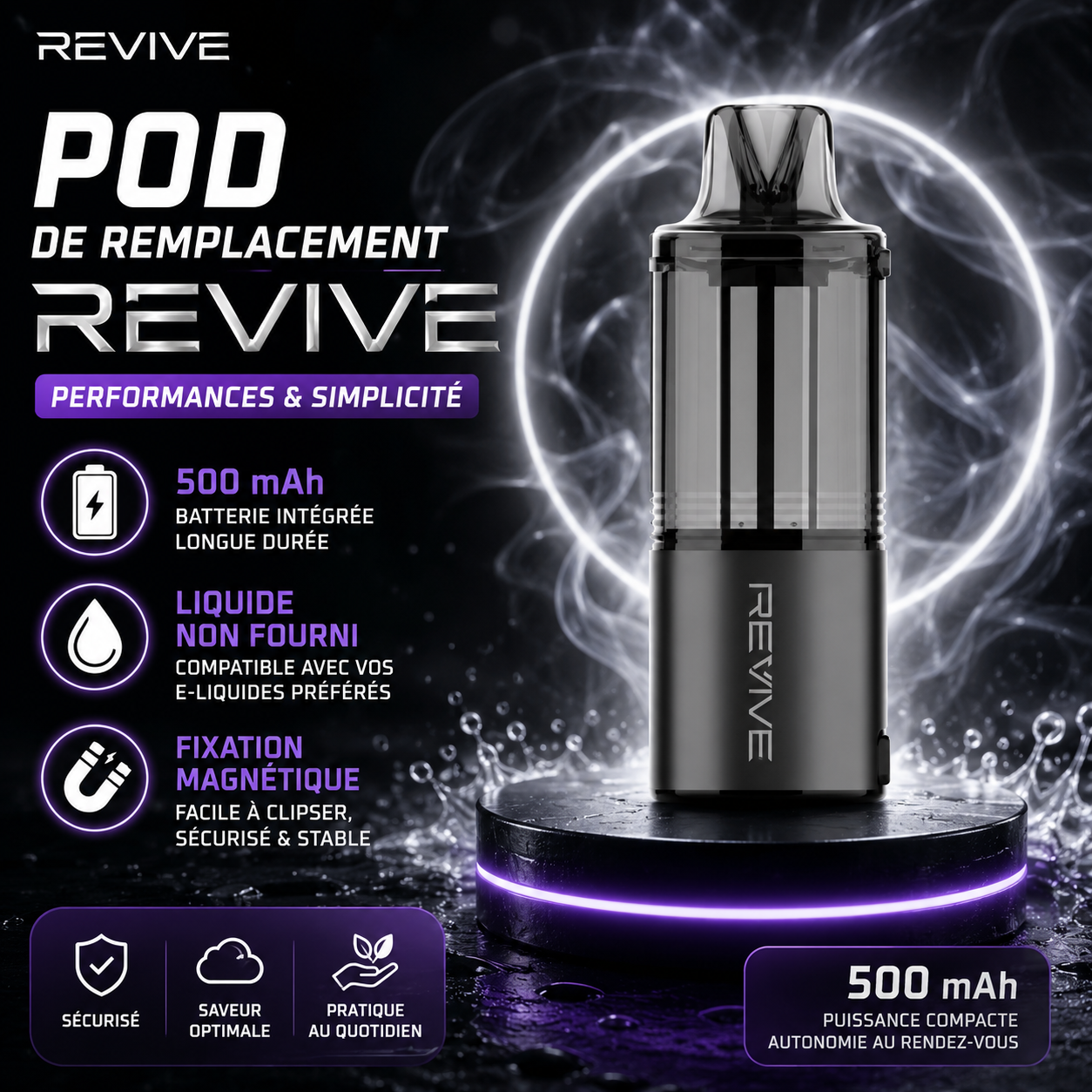 Pod Revive De Rechange Clair Edition 7 pod revive de rechange clair edition cartouche 1.0 ohm 500mah reservoir 20ml