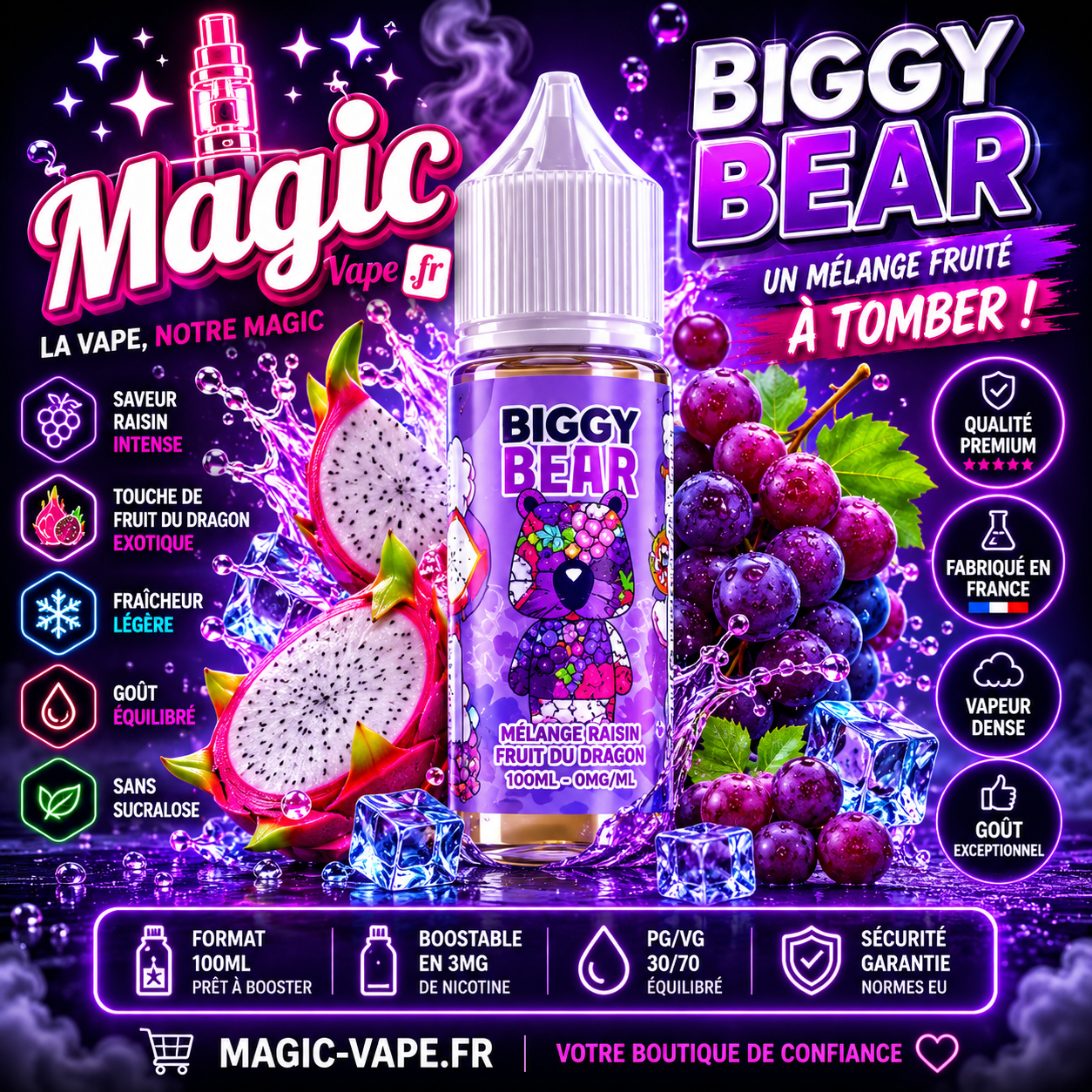concentré raisin fruit du dragon biggy bear arôme diy fruité français