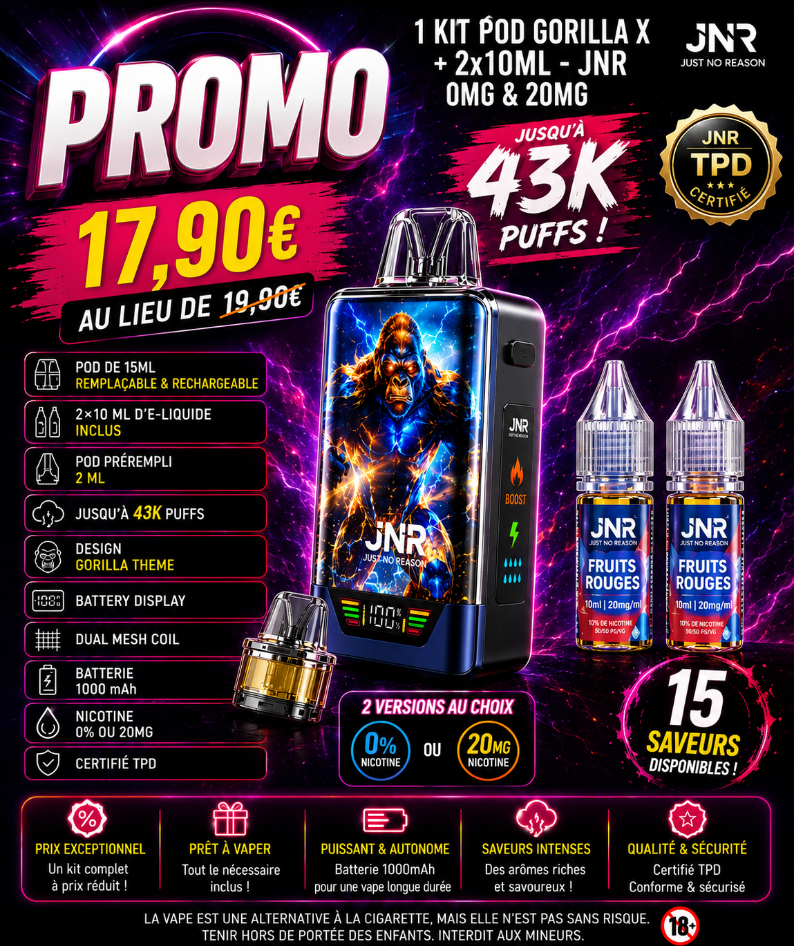Kit Gorilla X 43K Puffs JNR