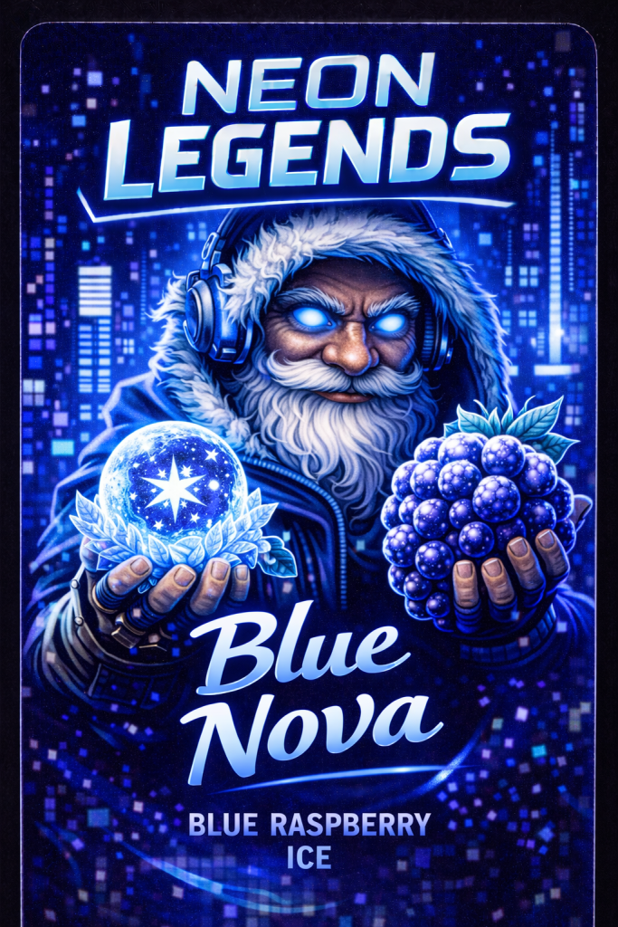 blue nova néon legends 100ml e-liquide framboise bleue fraîche création magic-vape française