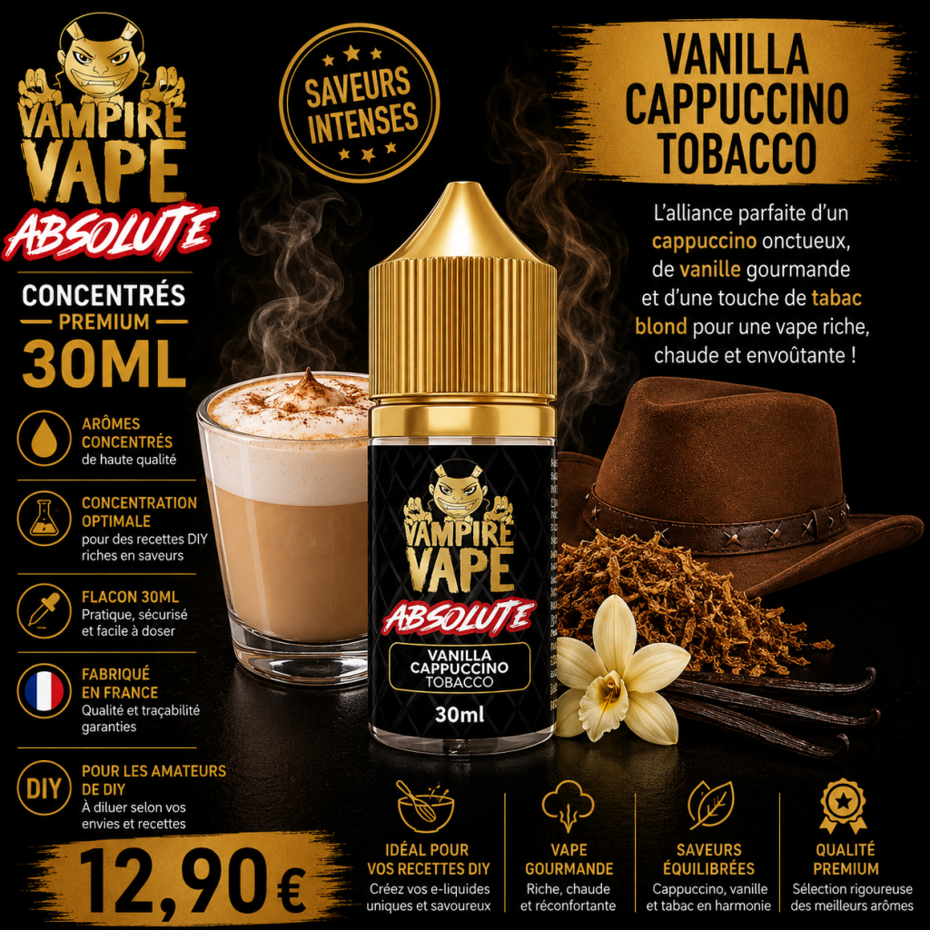 Concentré Vanilla Cappuccino Tobacco Absolute Vampire Vape view 6