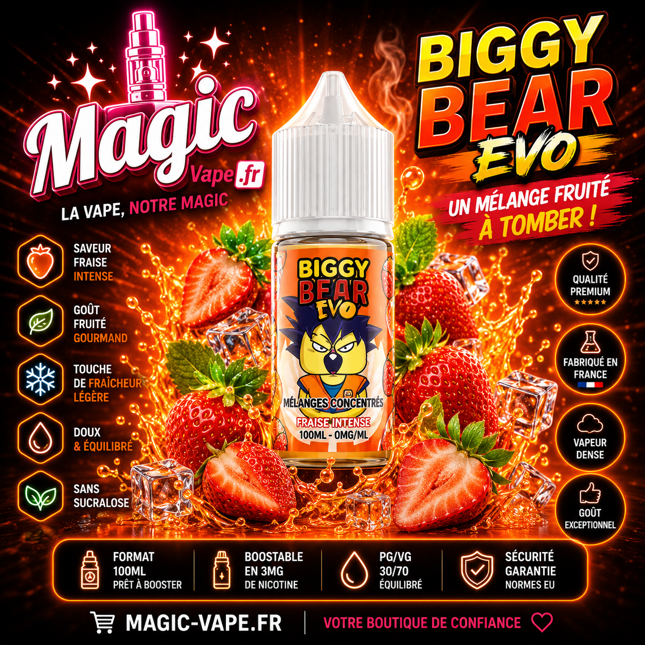 concentré mix fraises acidulées biggy bear evo arôme diy fraise français