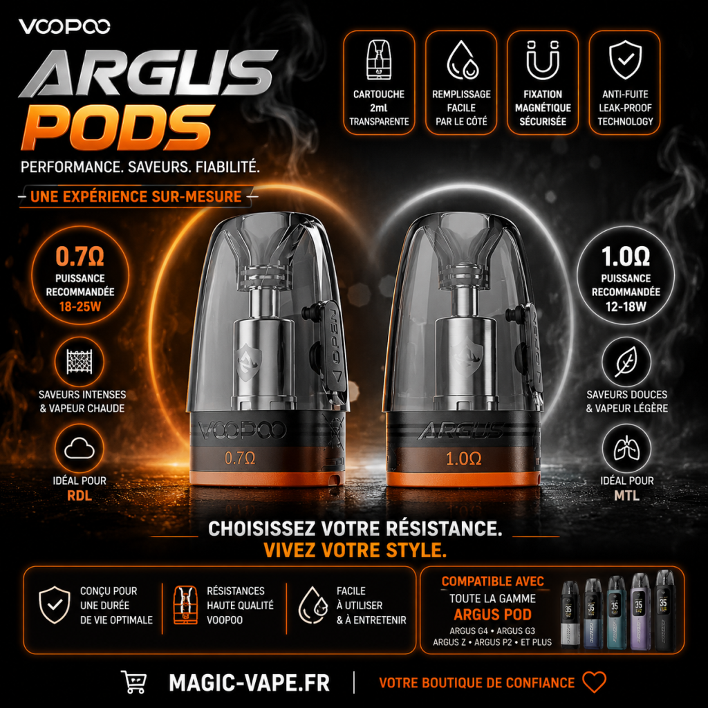 pod de remplacement argus multi-ohm 3.5ml voopoo pack de 3