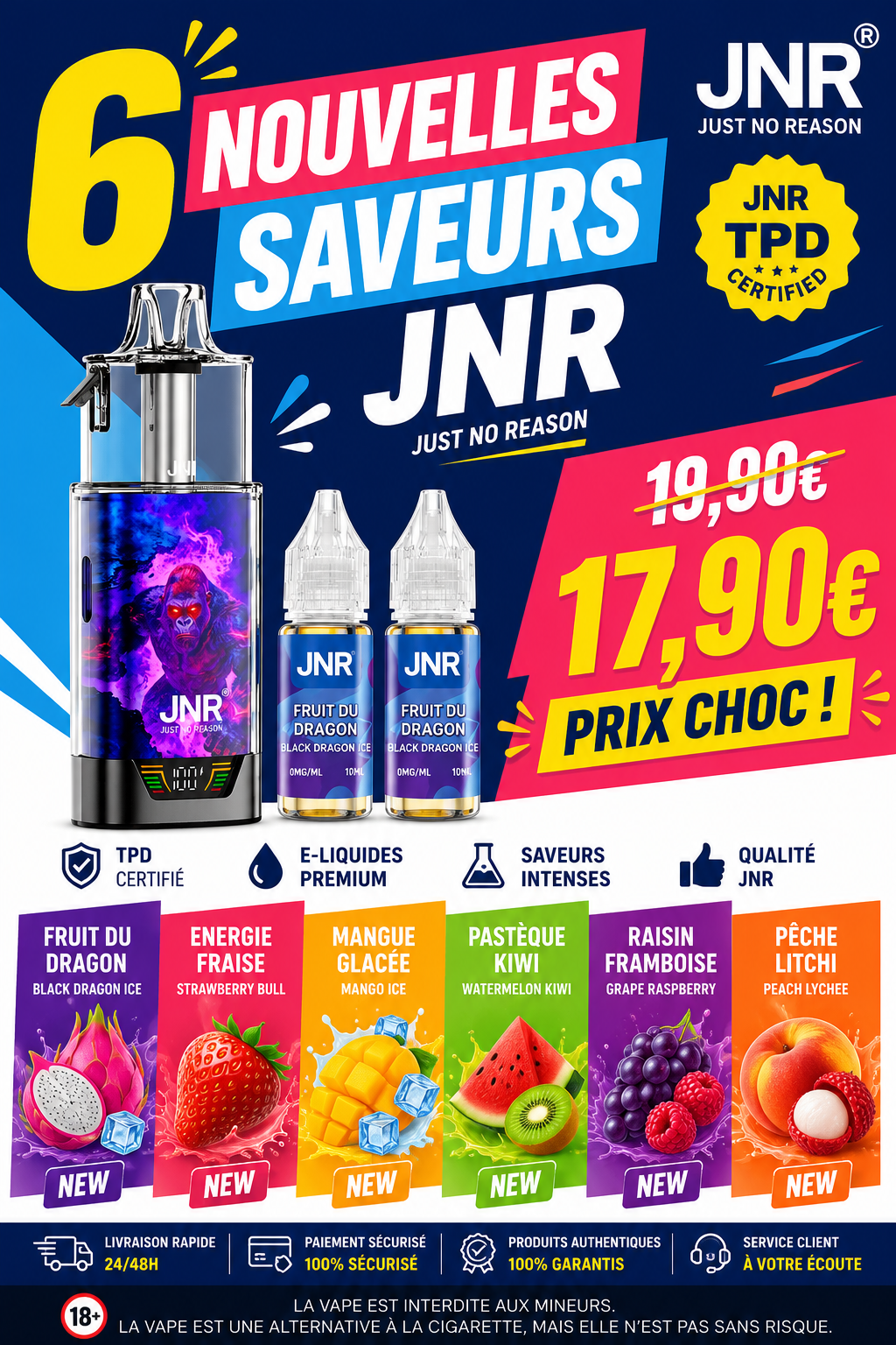Kit Gorilla X 43K Puffs JNR Nouvelles Saveurs