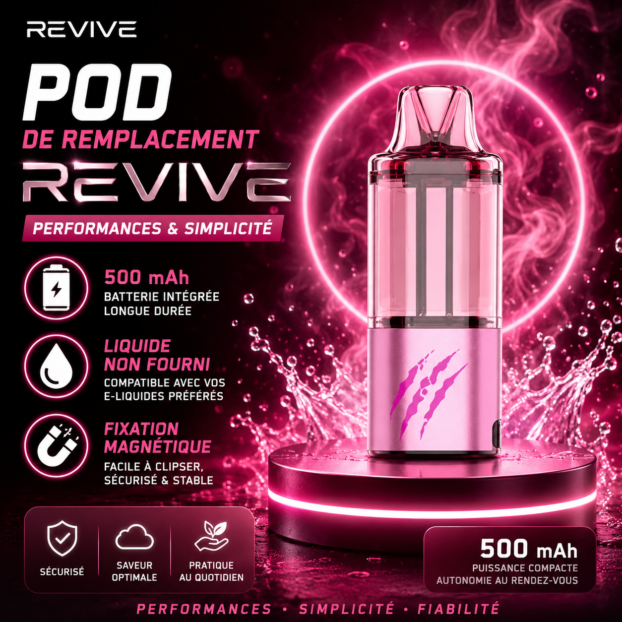 Pod Revive De Rechange Clair Edition 6 pod revive de rechange clair edition cartouche 1.0 ohm 500mah reservoir 20ml